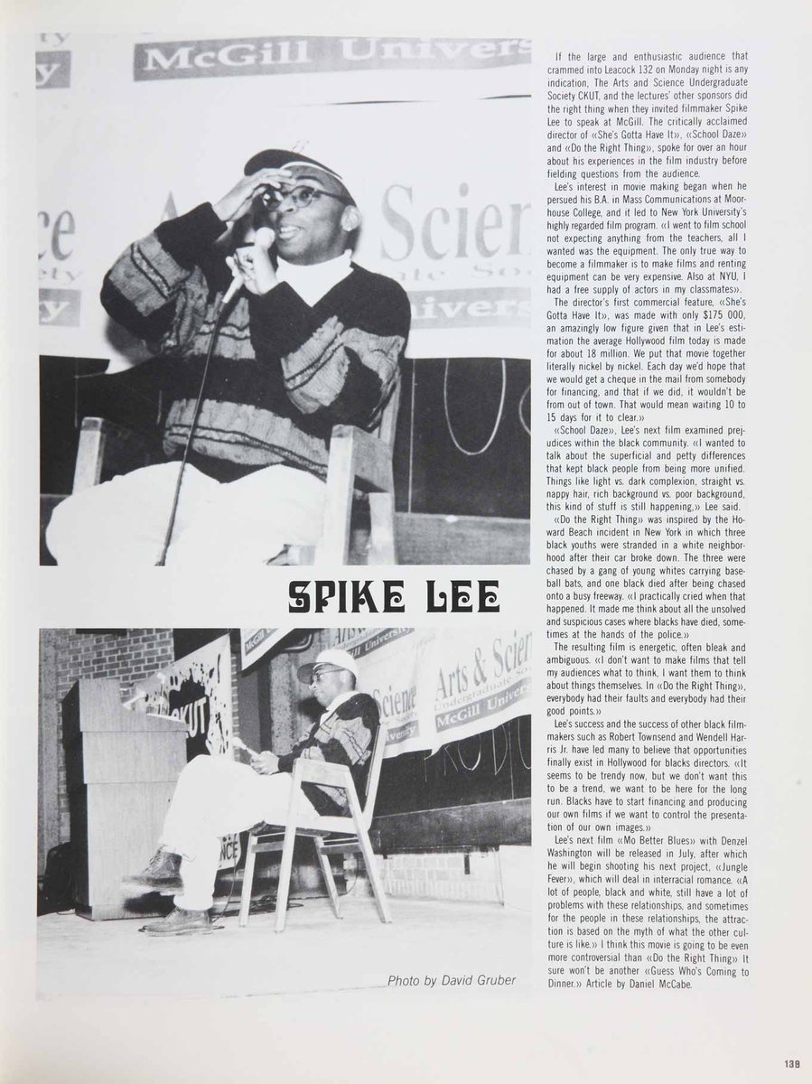 ckut's tweet photo. Today we have a very exciting #timecapsulethursday 😮! Did you know that Spike Lee visited McGill in 1990 at an event co-hosted by yours truly?! Last Thursday marked 33 years since the director released his seminal film, "Do The Right Thing." 

#spikelee #radiohistory #ckut https://t.co/S99QJRA7AY