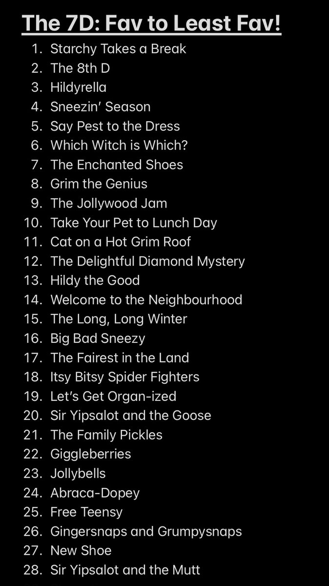 cadpig101's tweet photo. I made a list ranking every The 7D episode from my favourite to least favourite. #The7D #SaveThe7D #PutThe7DonDisneyPlus https://t.co/7FHRBvUjZi