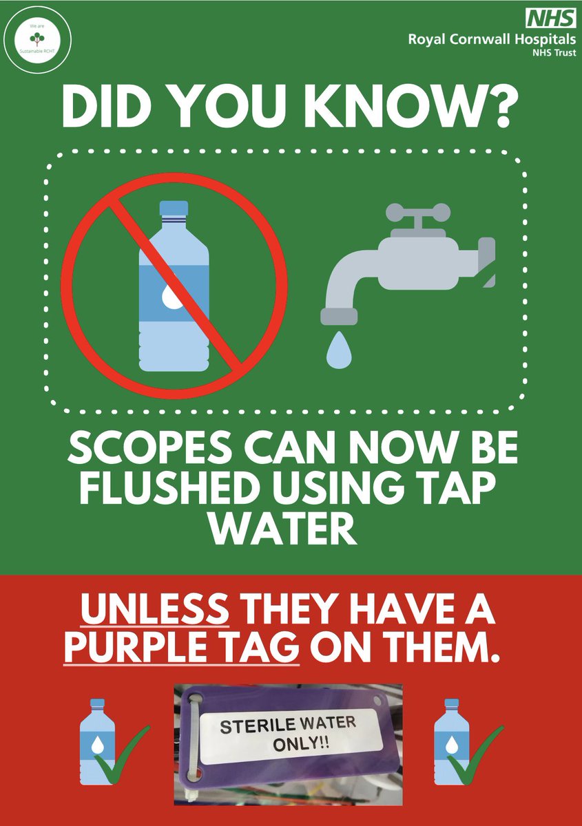 🌎💦Our #Greendoscopy has had a growth squirt this week! We now use tap water to clean our scopes instead of using small plastic sterile water bottles. Now that’s a flush! We are wet wet wet with this one! 💦🌎