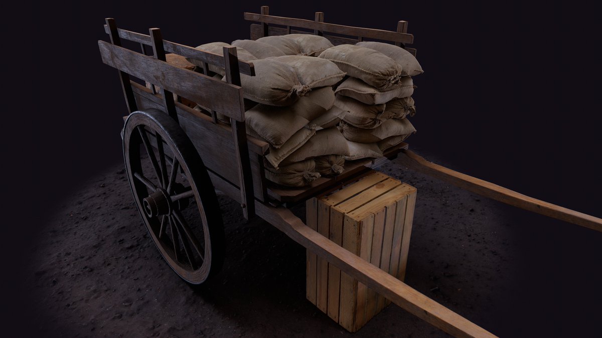 Paulygonn's tweet photo. Old Cart asset created for #TheWeekendProjects #TWPAnnualChallenge - sandbags are Quixel Megascans until I find time to replace them using Marvelous Designer. #gameart #SubstancePainter #MarmosetToolbag
https://t.co/YHTZdGzwIk https://t.co/aRkarI9uIA