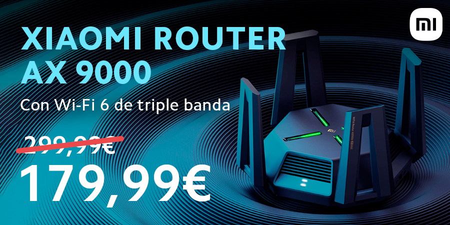 mistorescan's tweet photo. Con Wi-Fi 6 de triple banda te traemos este ofertón de nuestro Router AX9000. De 299,99€ a 179,99€ ! 😱💥💥💥

Solo en nuestra web y tiendas físicas 😝 #xiaomi #router https://t.co/L8lxbHSq78