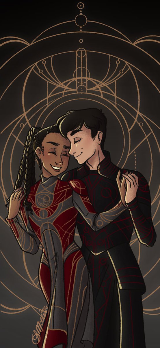 lizzidraws's tweet photo. Hahaha remember when I finished this and never posted it? Oops, here you go 🖤✨ #Eternals #MarvelsEternals #Drukkari #Druig #Makkari #MCU https://t.co/zO1I2inljb