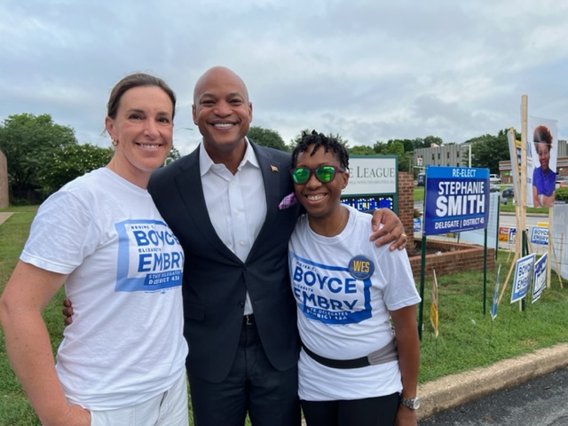 Embry4Delegate's tweet photo. Early Voting has begun! No better way to start the first day than to be w/ Boyce-Embry-endorsed gubernatorial candidate Wes Moore! The energy is contagious!!
Polls are open 7am-8pm through Thurs, 6/14 including Sat &amp; Sun. Come join us &amp; use your power -  VOTE!!
#BoyceEmbry #vote https://t.co/zBQocfLSoT