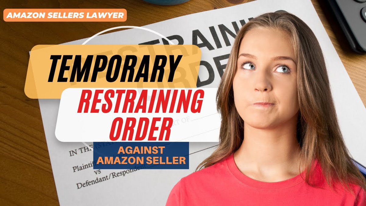 AmazonSellerLaw's tweet photo. Amazon Seller Gets Hit with a #TemporaryRestrainingOrder
What do you do if you’re an #Amazonseller who’s been served with a Temporary Restraining Order?
In this video, I’ll give you the rundown on what to expect and how to handle it.
https://t.co/r1InWXkYRt
#tro #sued #lawyer https://t.co/FOlVu4m4td