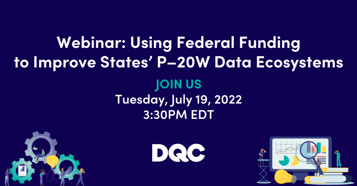 EdDataCampaign's tweet photo. Most state P–20W data systems are not equipped to provide state and local leaders the information they need to tackle new and pressing challenges. Join DQC and an esteemed panel to discuss how leaders can leverage federal funds to support recovery. 

https://t.co/wpgx4gHono https://t.co/blRvB9WIwT