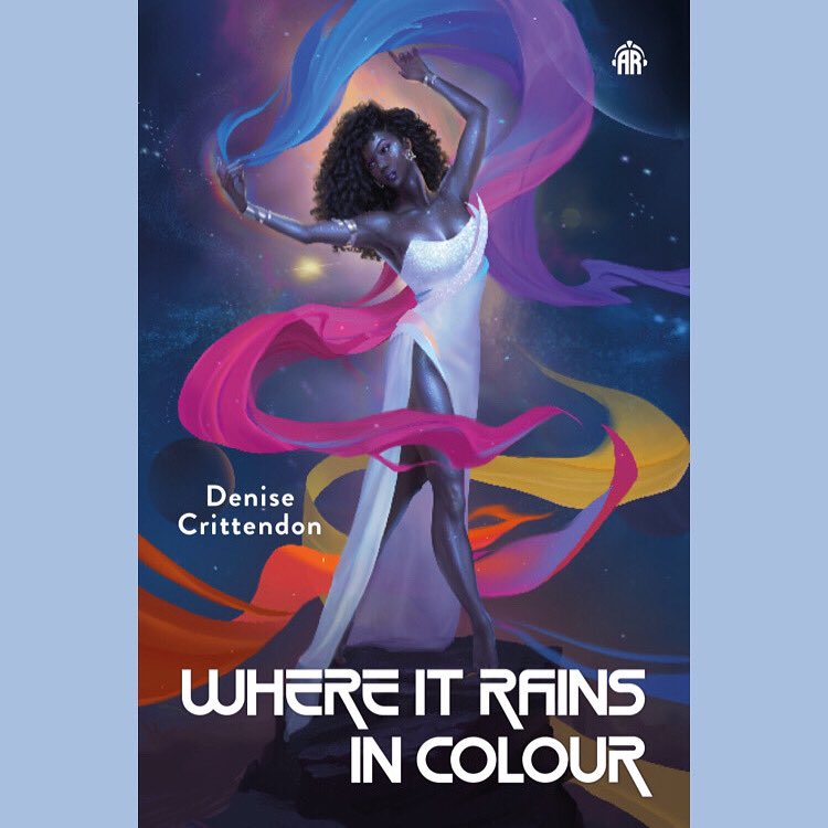 HollowayLit's tweet photo. Excited to share the gorgeous cover art for @denicrittendon’s upcoming novel, Where it Rains in Color!

#scifi #scifibooks #SciFiAuthors #afrofuturism #angryrobot #gemmacreffeild #coverreveal https://t.co/AxJYZaJ6VO
