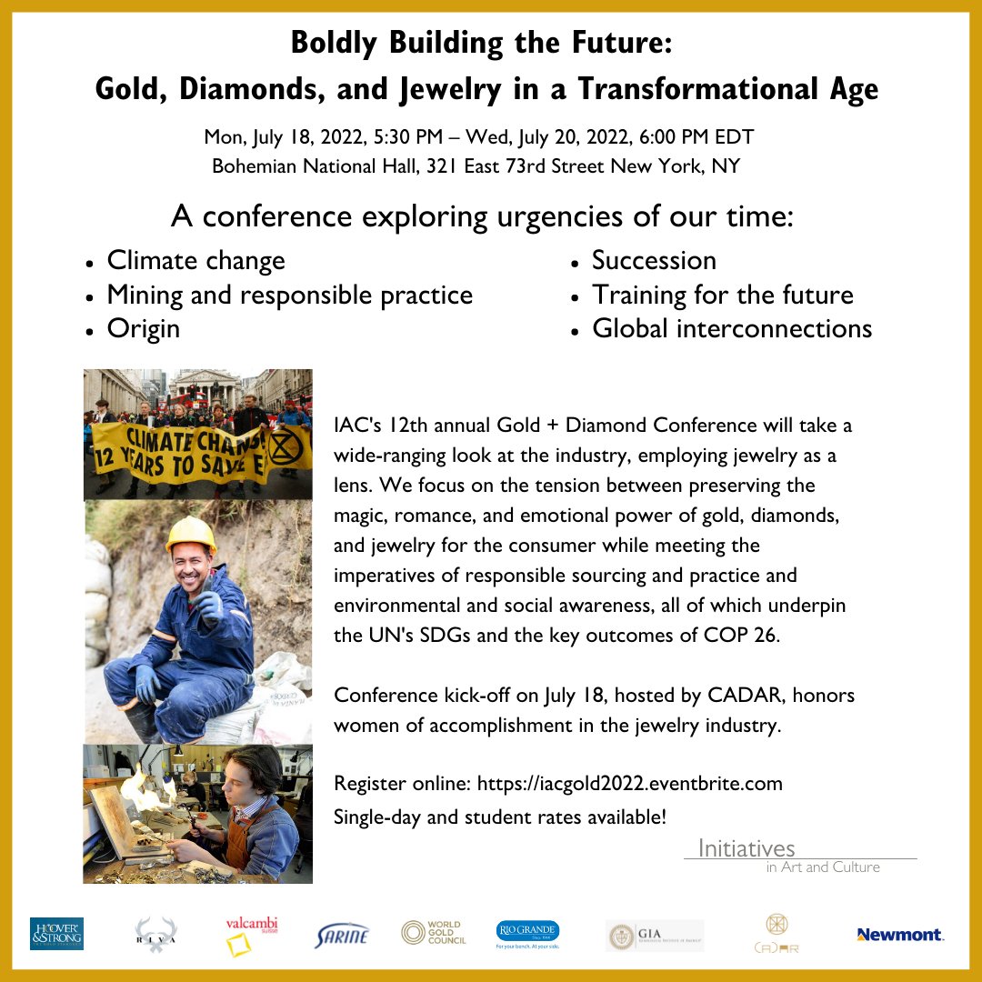 RIVAPrecisionNY's tweet photo. Happening soon: the Initiatives in Art and Culture Gold and Diamond Conference 2022! Join authorities and thought leaders from throughout the U.S. and across the globe to address pressing issues of our time. Link to register:  https://t.co/yOqWjKHjhY

#eventsnyc #julyevents https://t.co/46tdanFfEN