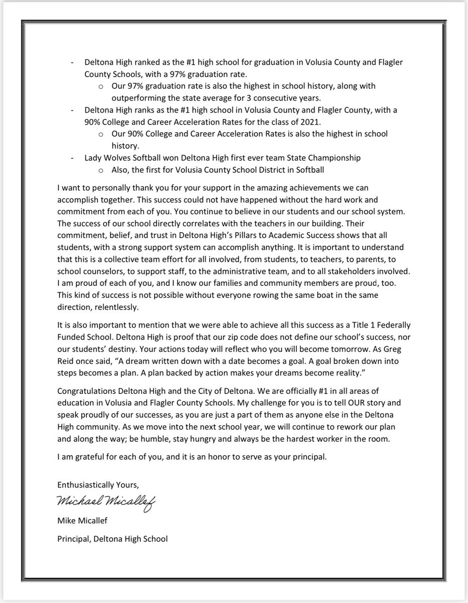 Mike Micallef (@mikemicallef1) on Twitter photo ๐ฃ PROUD ANNOUNCEMENT ๐ฃ
<a href="/DHSHappenings/">Deltona High School Happenings</a> does is it againโฆ
Deltona High proudly ranks #1, as the highest performing High School in all <a href="/volusiaschools/">Volusia County Schools</a> and <a href="/FlaglerSchools/">FlaglerSchools</a>.
Big things are happening for this #Title1School. ๐๐ผ ๐ฃ PROUD ANNOUNCEMENT ๐ฃ
<a href="/DHSHappenings/">Deltona High School Happenings</a> does is it againโฆ
Deltona High proudly ranks #1, as the highest performing High School in all <a href="/volusiaschools/">Volusia County Schools</a> and <a href="/FlaglerSchools/">FlaglerSchools</a>.
Big things are happening for this #Title1School. ๐๐ผ