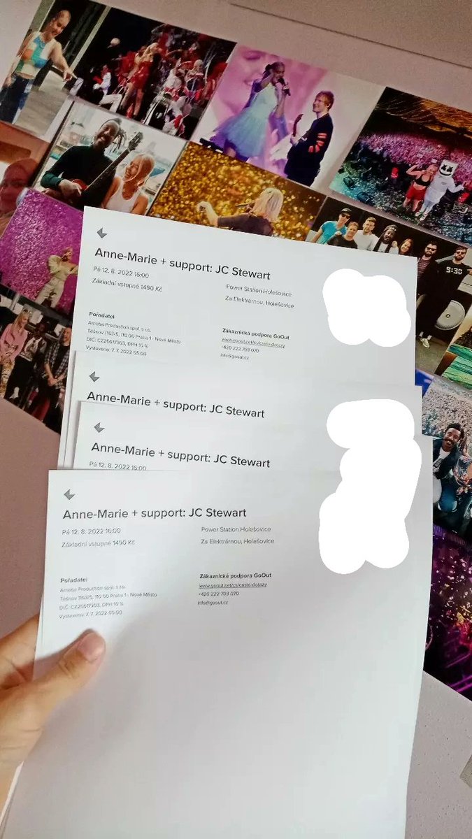 SaraPorizkova's tweet photo. We have our tickets!!! Can't wait to see u @AnneMarie in the Prague!!😭❤️ https://t.co/CRZ1S5kCmy