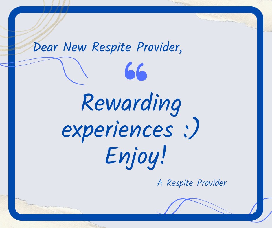 HuronRespite's tweet photo. If you would like to learn more about being a respite provider, please contact us.  We asked respite providers to share one piece of advice with someone who is just starting to provide caregiver support.  This is what they had to say . . . https://t.co/99sAanQvWS