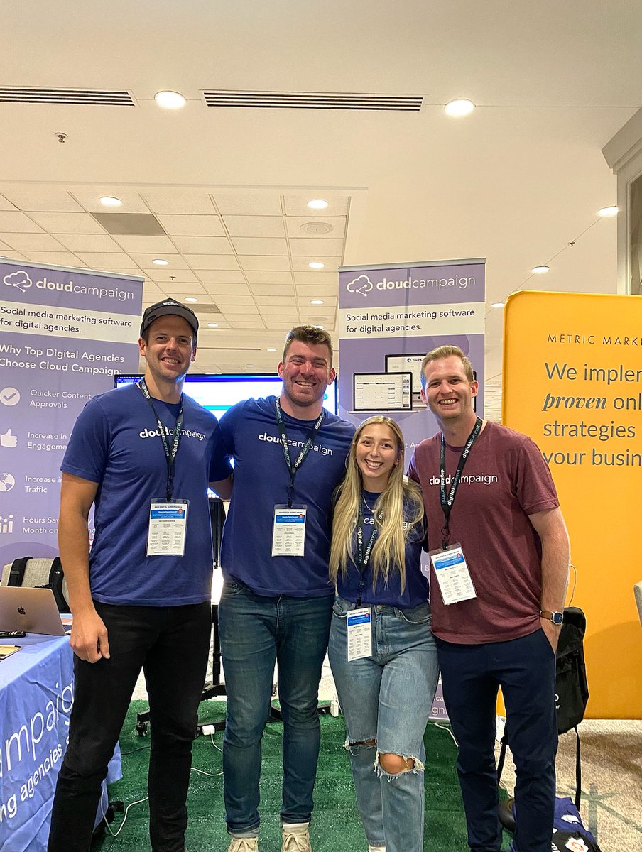 _cloudcampaign's tweet photo. Last week our team attended the 2022 Digital Summit in Denver! It was great getting to meet some new social media marketers and share how Cloud Campaign can help their agencies. Make sure to stop by and see us at the Digital Summit in Portland on July 12th! P.S. there's still... https://t.co/p2j0PuUVbO
