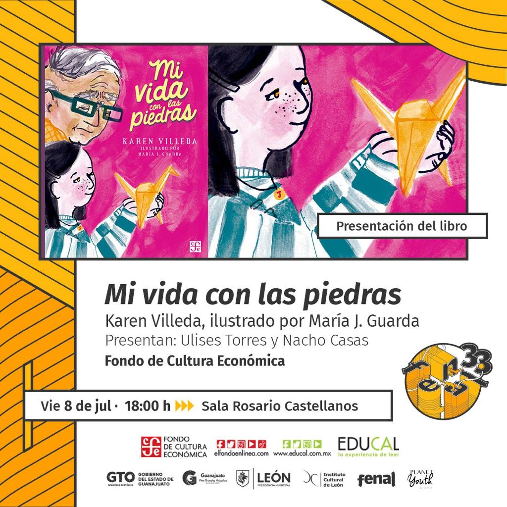 FCEMexico's tweet photo. ¡Ven mañana a la presentación de #MiVidaConLasPiedras de @KarenVilleda por parte de Ulises Torres y @nachocasas7! ¡Te esperamos en #Fenal33 a las 18 hrs!
@municipio_leon @FenalMX @CulturaLeon @gobiernogto #LeerTransforma @LibreriasEducal #RepúblicaDeLectores https://t.co/kgvtWWTSku