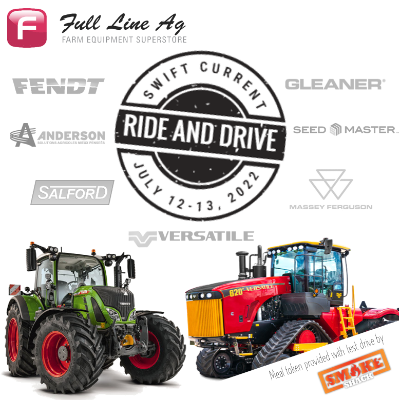 fulllineag's tweet photo. Come one, come all! Join us July 12-13 for our #SwiftCurrent Ride and Drive! With this line-up of equipment will be featured, you won't want to miss it!
#Fendt #Gleaner #AndersonGroup #Seedmaster #Salford #MasseyFerguson #Versatile https://t.co/saipX5iNY9