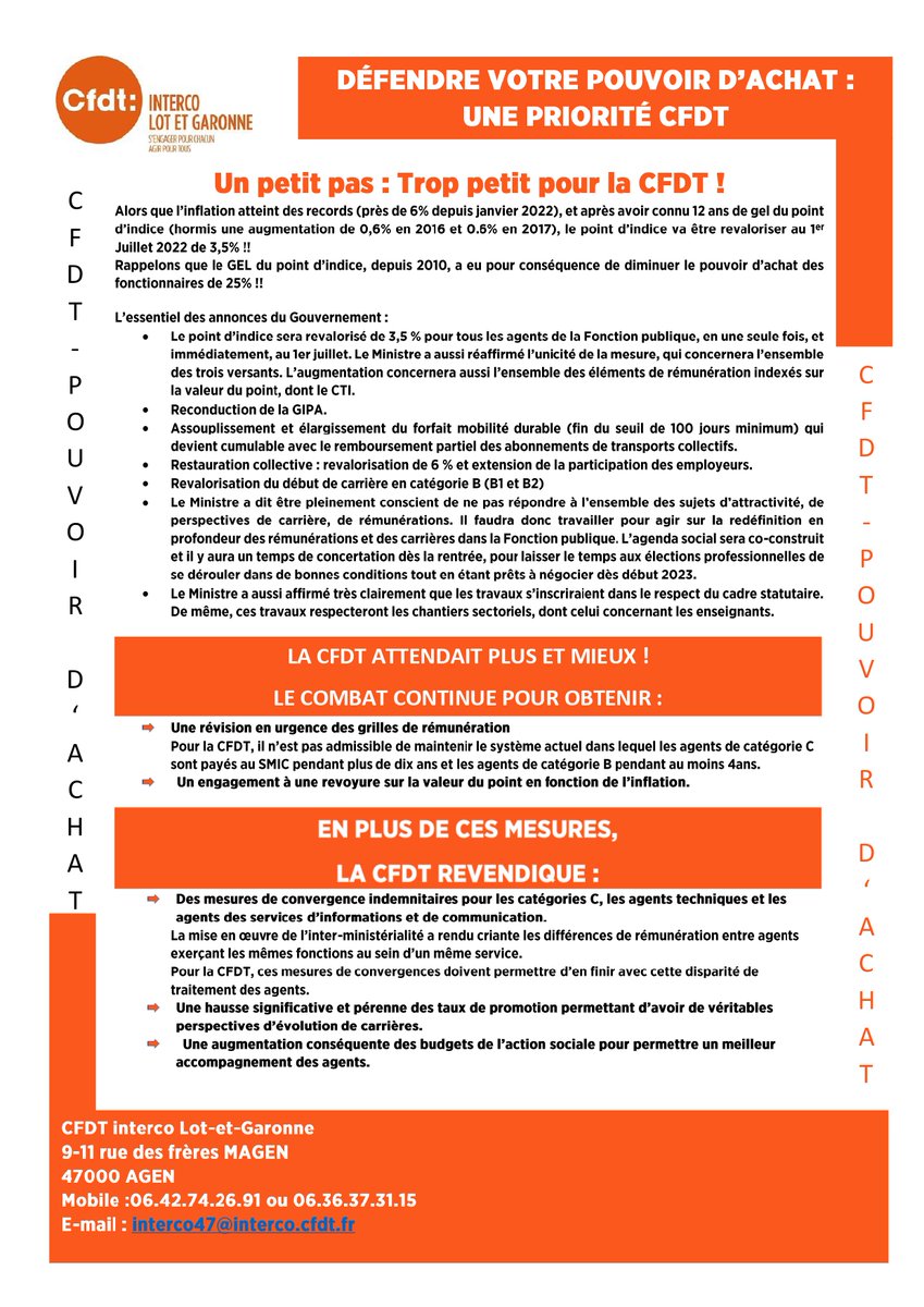 Cfdtinterco47's tweet photo. @CFDT #CFDT #CFDTFonctionPublique @laCFDT https://t.co/NhdKZp8aYD