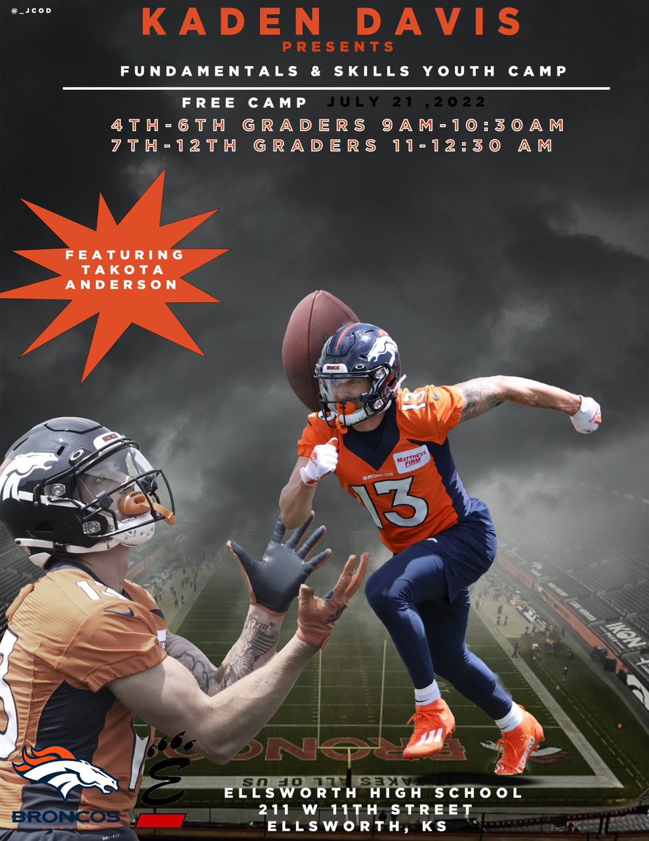 Free camp July 21st at Ellsworth High School football field!