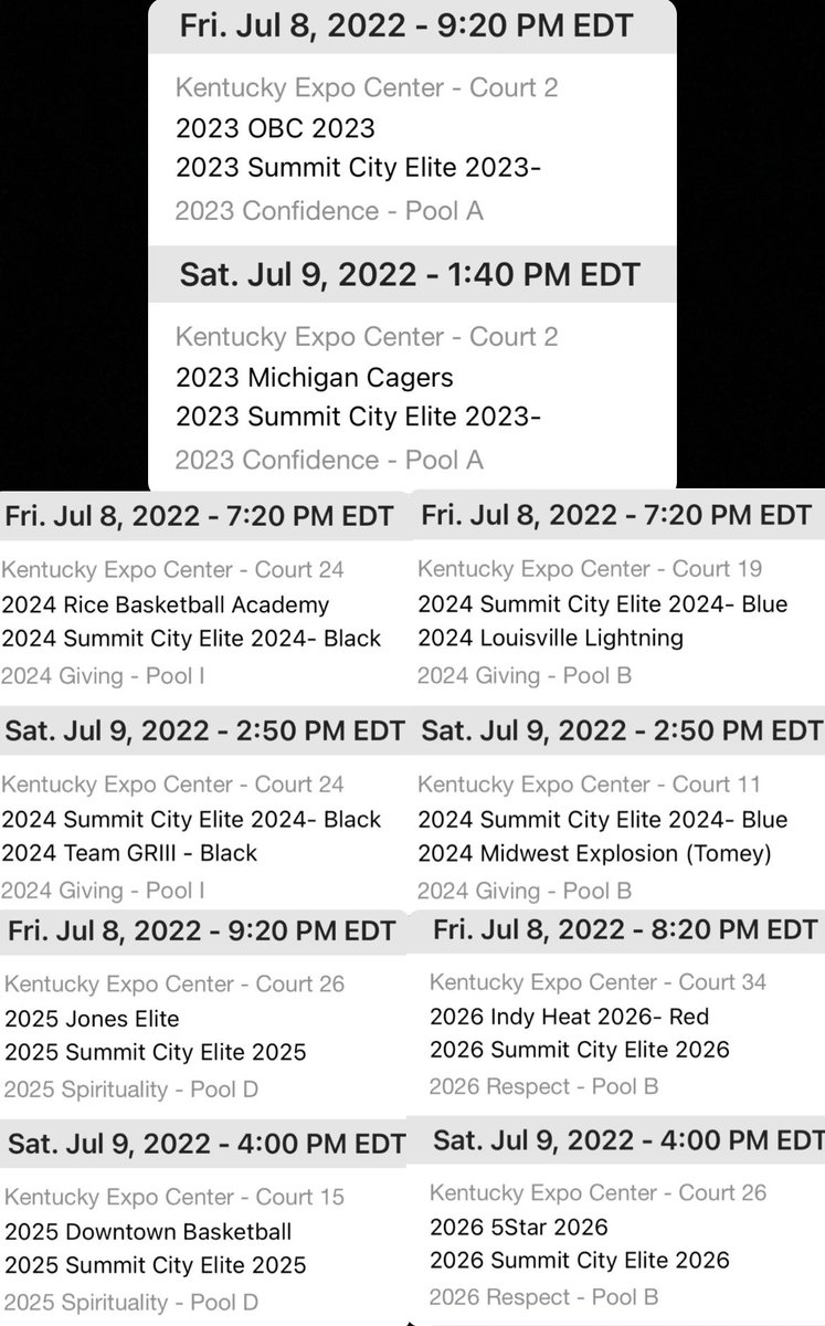 ‼️Ballin Under 1 Roof Schedule‼️
📍Expo Center in Louisville, KY
🤍All Program Schedule💙
<a href="/PrepHoopsIN/">Prep Hoops Indiana</a> <a href="/INPrep/">INPrep</a> <a href="/BRamseyKSR/">Brandon Ramsey</a> <a href="/CourtsideIND/">Courtside Indiana</a> <a href="/ZT17Hoops/">Zak Tyler</a> <a href="/INBBallSource/">Trevor Andershock</a>