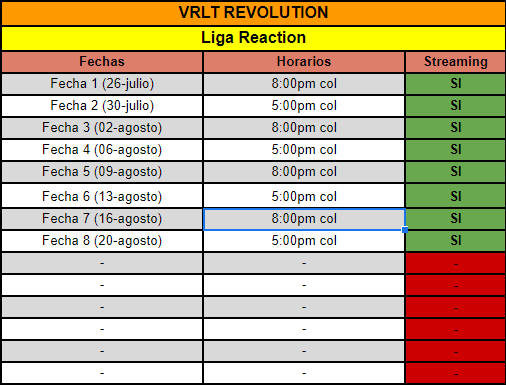 VrltRevolution's tweet photo. Ya estan las fechas para la liga reaction!!! hasta el 15 de julio estan las inscripciones.

#vrlt #VALORANTMasters #VALORANT https://t.co/TWIwyh3gCm