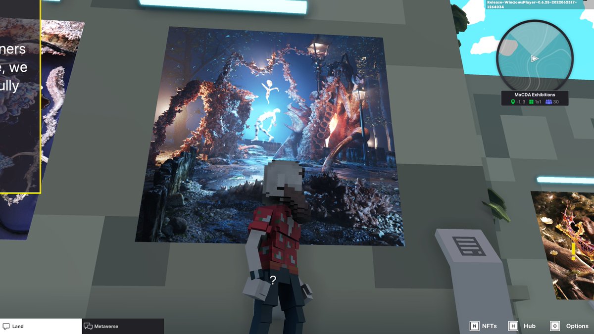 cachyyoni's tweet photo. @TheSandboxGame @MOCDA_ I just participated in the #TheSandbox weekly contest for a chance to win 200 mSAND! Here is my favorite piece from the ‘Impossible Worlds’ exhibition, check out my screenshot below!
👇 https://t.co/2bDgWH5jk1