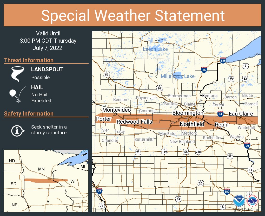 NWS Twin Cities on Twitter "A special weather statement has been