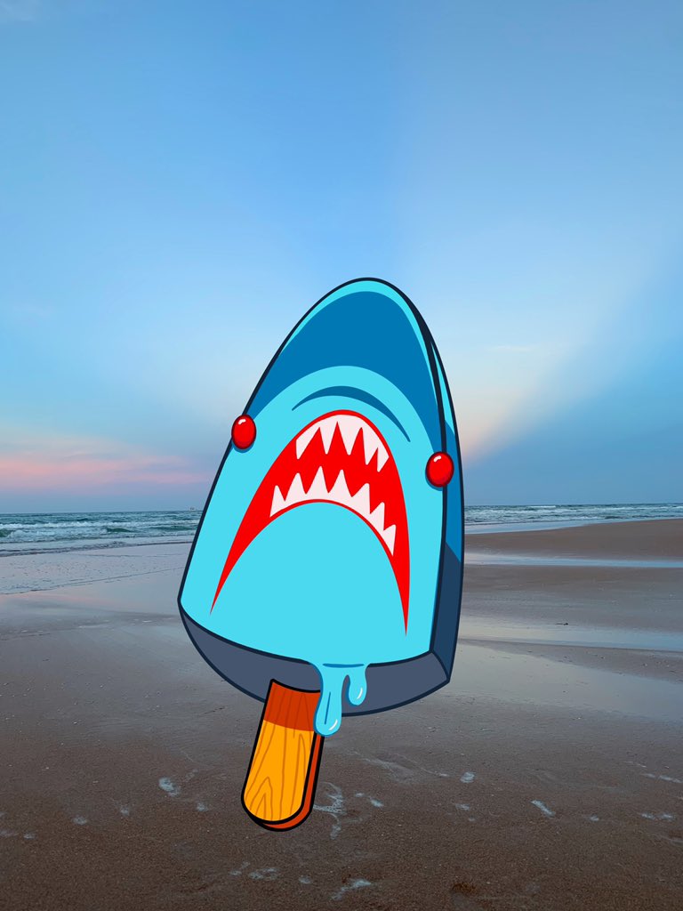 TheJOSHUASTEELE's tweet photo. Islander: what kind of shark is that?!
Hooper: Ice cream shark! 
Islander: A whaaaat??
Yesterday an ice cream truck drove by us on the beach. Wanted one of these but they don’t exist. So I unironically avoided the beach to finish this design! 😂 It’s in my teepublic shop #jaws https://t.co/q6OL6DaGLQ