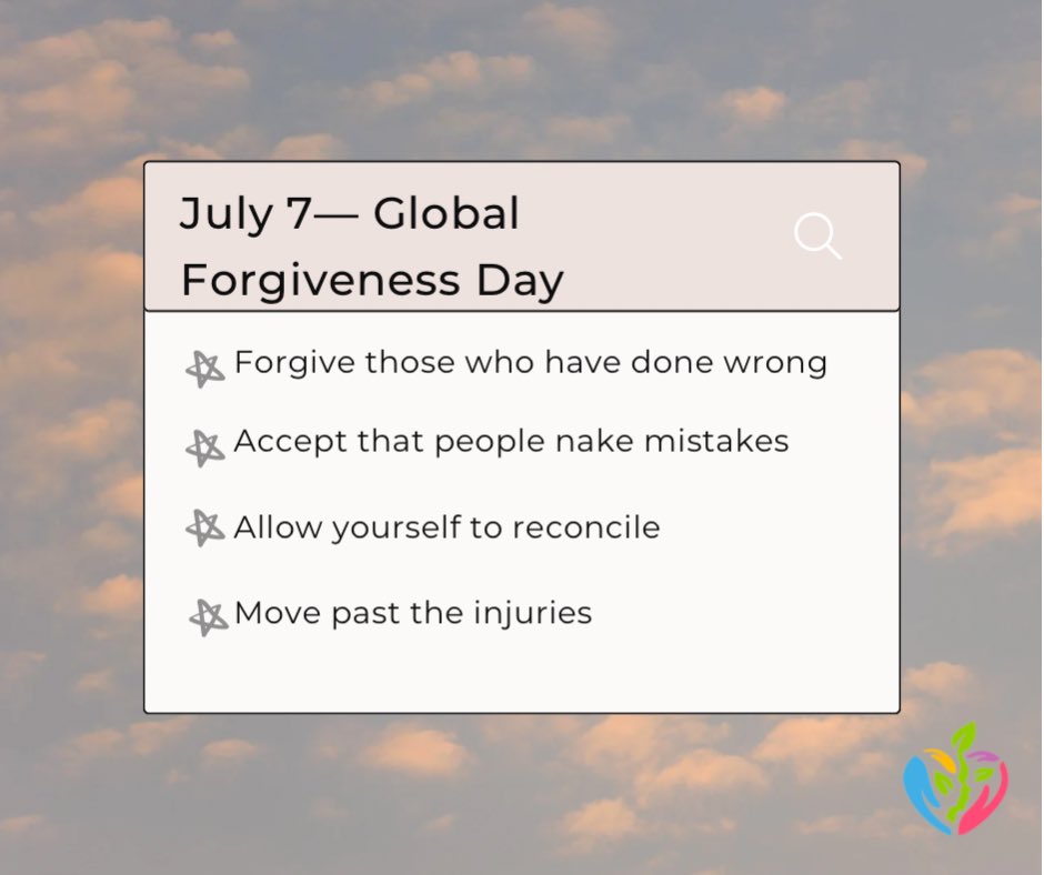 #GlobalForgivenessDay is observed on July 7! #Forgiveness is also one of the character strengths💪Today, we encourage the practice of forgiving others and also ourselves. The healing power of forgiveness is immense and it is vital to well-being and our social emotional education