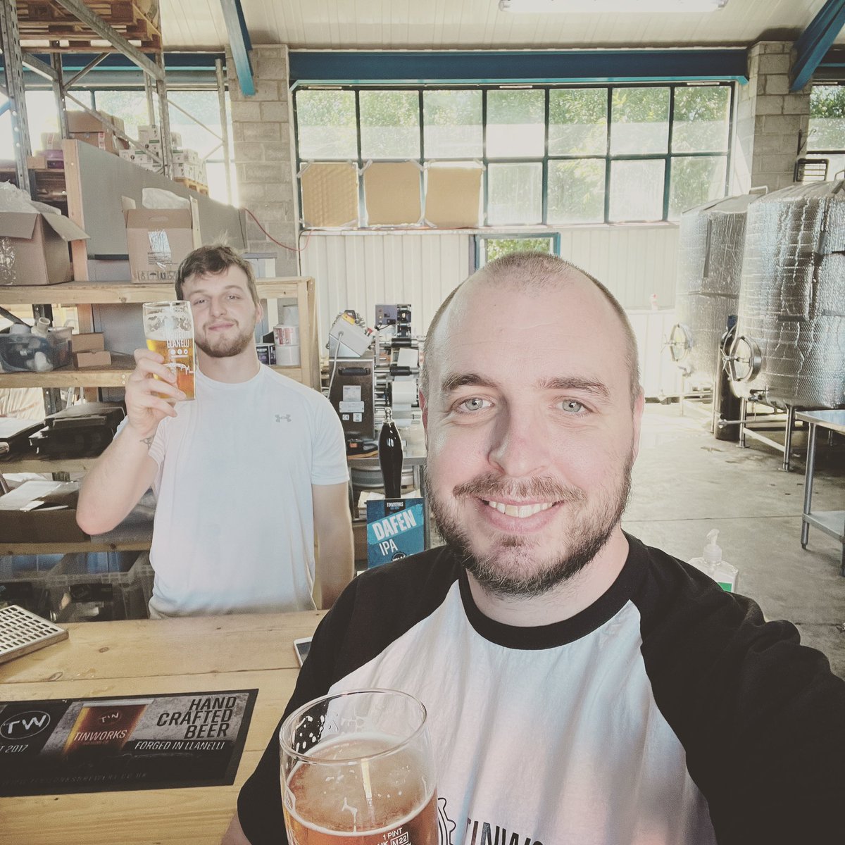 Celebratory pint after some very exciting news! Can’t wait to share it with you all! #tinworks #llanelli