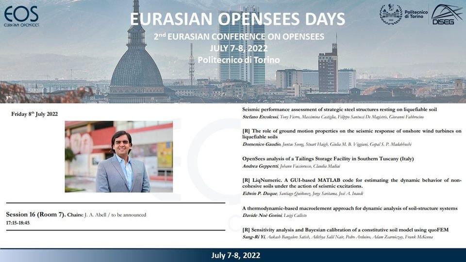 griss_utpl's tweet photo. El Politécnico de Torino-Italia organiza este 📅 7 y 8 de Julio la conferencia denominada "2nd Eurasian OpenSees Days" @EOSD22, evento en donde investigadores de 🇪🇨 2️⃣6️⃣países diferentes compartirán sus contribuciones de primer nivel en el campo de la ingeniería estructural y... https://t.co/HEYJjFMAXB