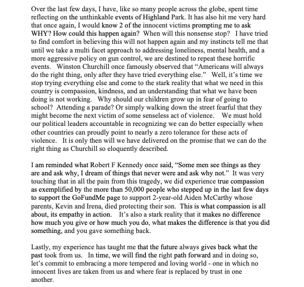 A statement from the heart regarding this weeks events.