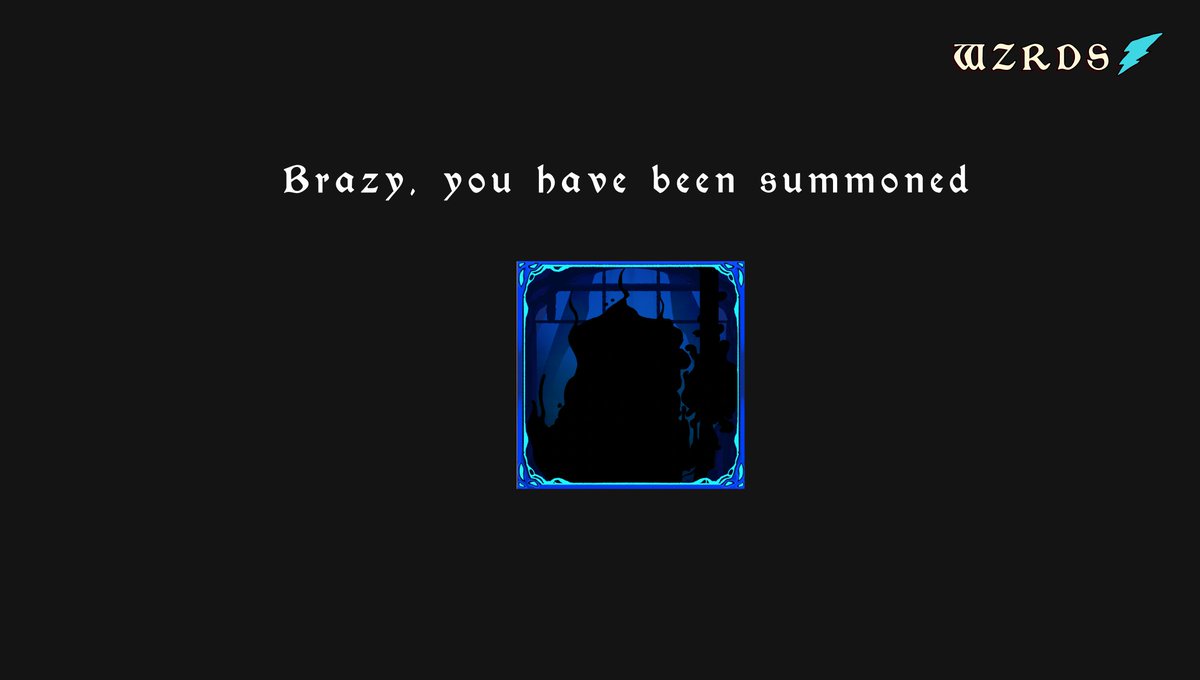 Brazy (<a href="/BrazyBull/">Brazy</a>), you have been summoned.

Vopa (<a href="/v0paNFT/">moved to @0xvopa</a>) possesses a legion of 97 WZRDS who have not yet entered the Forest.

All 5,000 true WZRDS requests your opinion on this matter.