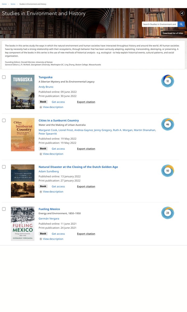 Ling__Zhang's tweet photo. New books from the series "Studies in Environment and History" that John McNeill and I edit for Cambridge University Press. Working with these amazing authors has helped me become a better reader, thinker, and writer. Check them out!  #envhist  #EnvHum https://t.co/BYSTqSDB7H