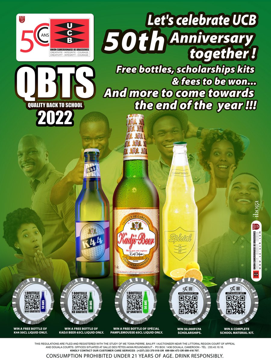 BeerK44's tweet photo. UCB a 50 ans et ça se fête !
Les célébrations commencent par la campagne QBTS avec des lots pour K44, Spécial Pamplemousse et Kadji Beer !
50 ans ensemble
La consommation d'alcool est interdite aux moins de 21ans. À consommer avec modération.
#UCBat50 https://t.co/cHmjoj25eD
