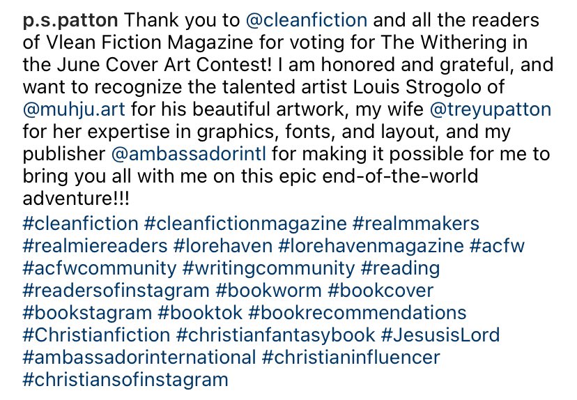 PSPattonWrites's tweet photo. #cleanfiction #cleanfictionmagazine #realmmakers #realmiereaders #lorehaven #lorehavenmagazine #acfw #acfwcommunity #writingcommunity #reading #readersofinstagram #bookworm #bookcover #bookstagram #booktok #bookrecommendations #Christianfiction #christianfantasybook #JesusisLord https://t.co/aGSgkaRcQR
