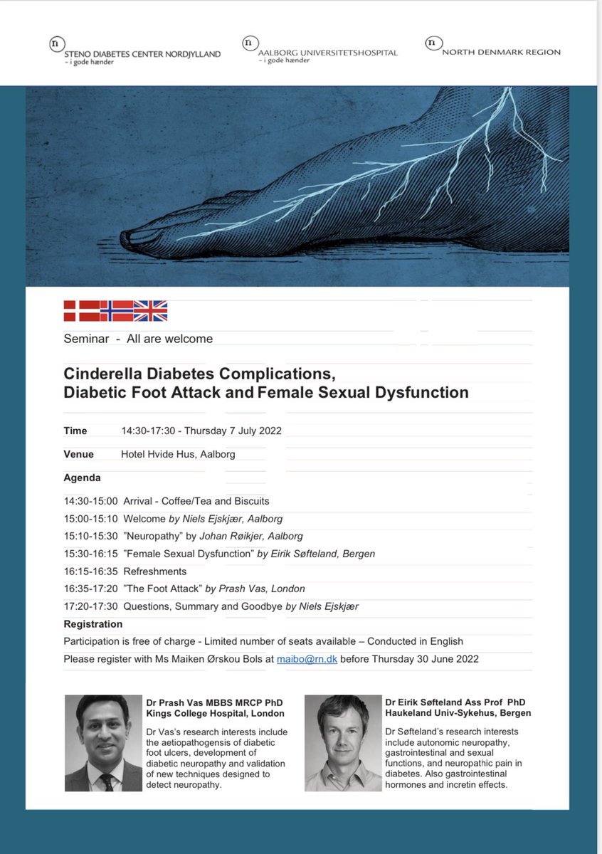 NielsEjskjaer's tweet photo. Phenomenally inspiring masterclasses at @AalborgUH today on “Cinderella Diabetes Complications” - Packed with science, technology and clinical practice.
#Neuropathy
#FemaleSexualDysfunction
#DiabeticFootAttack
Thx great speakers and great audience!
@Haukeland_no @KingsCollegeNHS https://t.co/MXWeH2tFZx