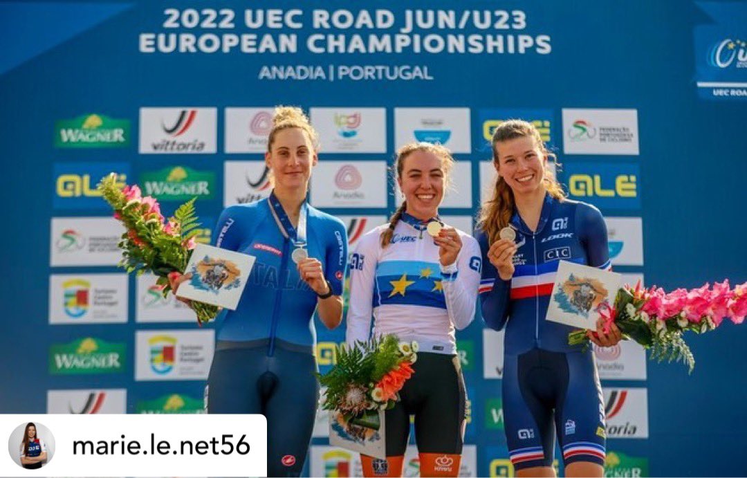 LeNetMarie's tweet photo. Je décroche le bronze aux championnats d’Europe contre la montre espoirs !!! 😀

Cette médaille me fait très plaisir parce qu’elle montre que j’ai une bonne condition sans préparation spécifique pour cette épreuve 🥉

📸 @uec_cycling https://t.co/9xDSFIlWYh