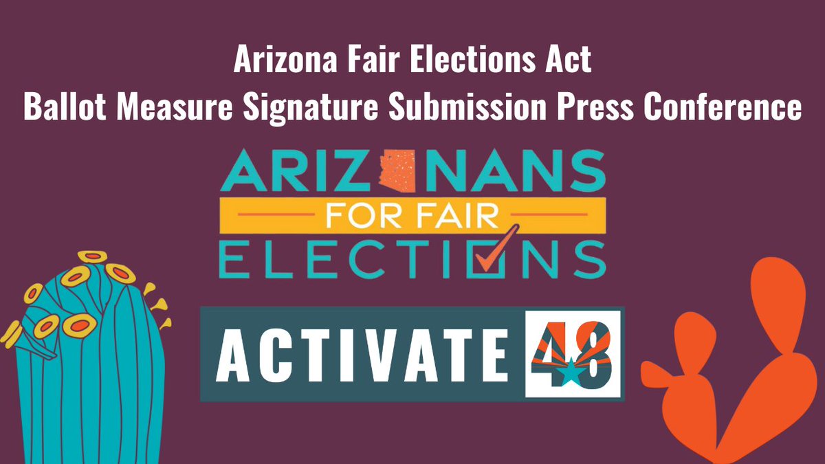 WATCH LIVE: This afternoon, Arizonans for Fair Elections will submit 475,290 signatures, double the 237,645 valid signatures required by state law, in support of the Arizona Fair Elections Act.