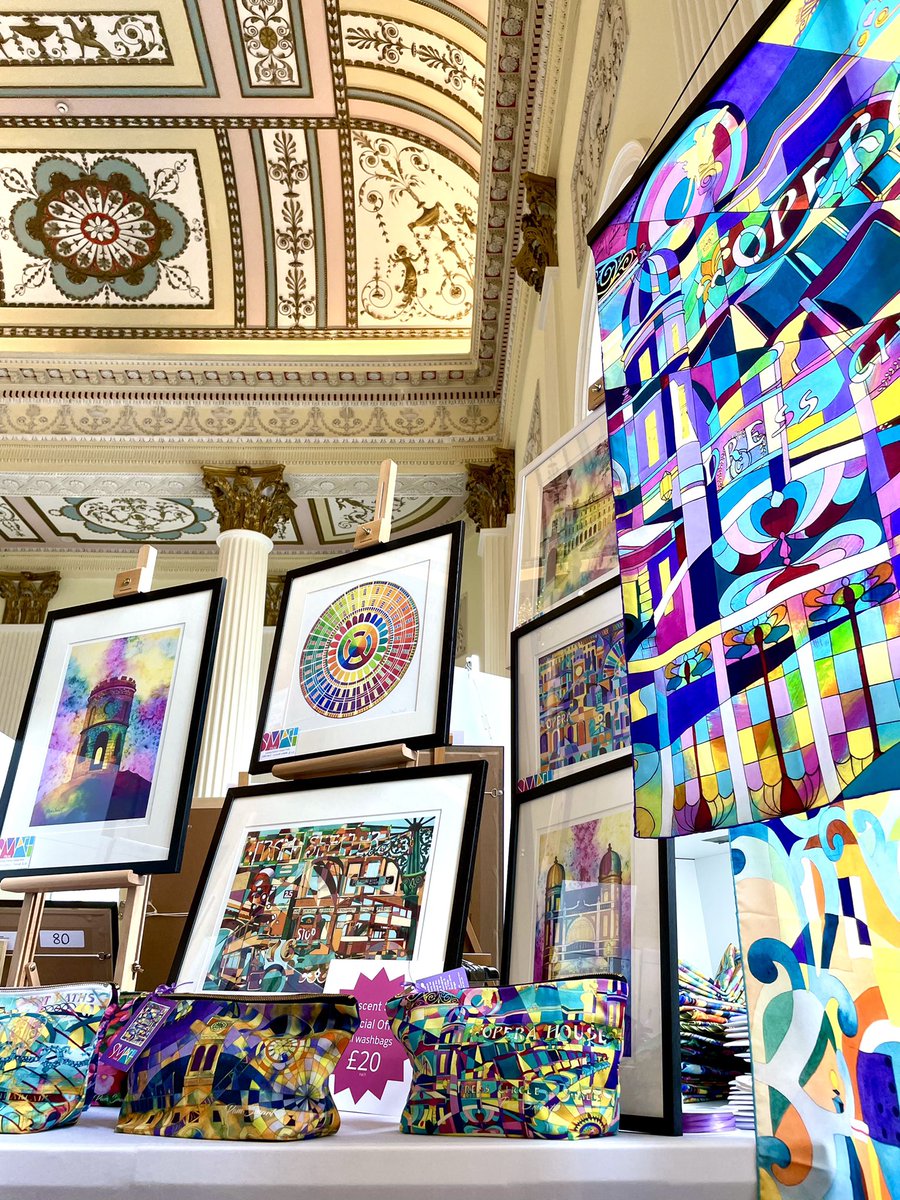 pamsmartstudio's tweet photo. We feel quite honoured to be the first art exhibition in the newly restored Crescent hotel - just look at that ceiling! @PDArtisans @BuxCHE @buxtonfringe @cognissart #buxton https://t.co/KcU57u72zu