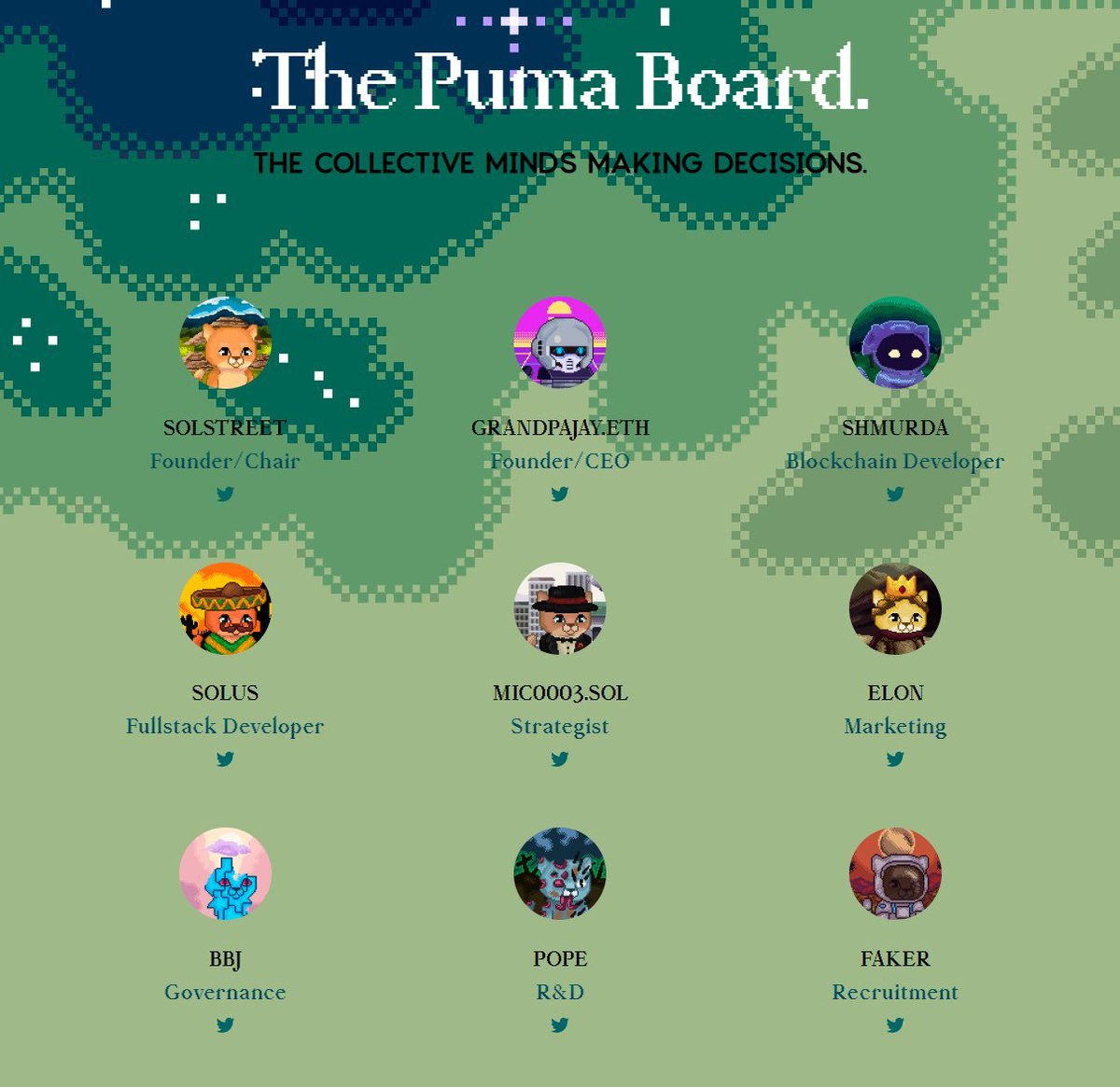 🌟 Pumavengers Assemble 🌟

<a href="/Solstreet__/">S◎lstreet</a> <a href="/GrandpaJay_/">GrandpaJay.sol 📈</a> <a href="/SolusRGB/">Solus 🍄 | Stronghold Validator</a> <a href="/mic0003sol/">mic0003.sol</a> <a href="/_metamusk/">Bellcro.eth</a> <a href="/bbjsol/">Jeetsus</a> <a href="/Paperhand_Pope/">Pope</a> <a href="/FakerIsDad/">Faker 🟠</a>