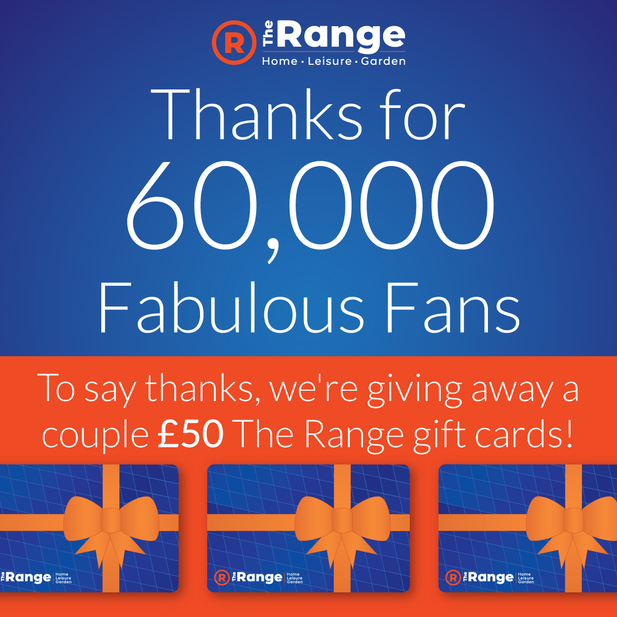 The Range UK on Twitter: " 60,000 FANS 🧡 Here's a little something to