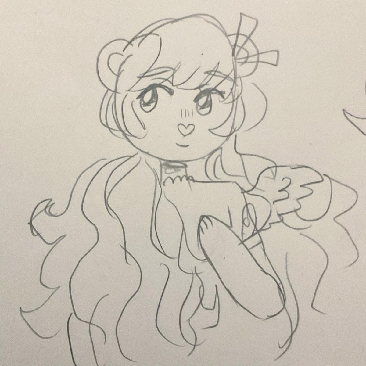 lilgermcore's tweet photo. doodles of Teddy- They're a teddy bear angel and this is their humanoid form. She's an alter is Tsumiki's subsystem and is a little but is already helping out so much - Shane #did #didsystem #subsystem #bear #teddy #angel #teddybear https://t.co/CaYQnYoO7I