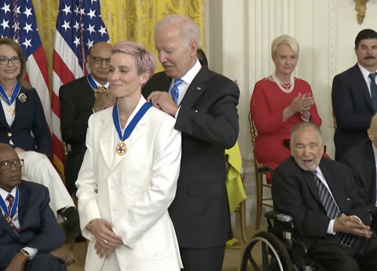 She's all medaled up. #Rapinoe #MedalofFreedom