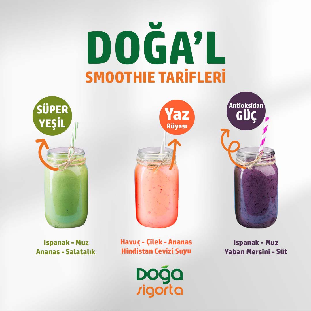 dogasigorta's tweet photo. Not: Smoothie tariflerimiz ve içerikleri için bio’daki linke tıklayabilirsiniz. 

Tariflerimizi denemeyi unutmayın! 🤤 

Herkese iyi şanslar! 🍀
#DoğaSigorta #GüvenDoğasındaVar #MixGo #Smoothie https://t.co/msDjihtaxm