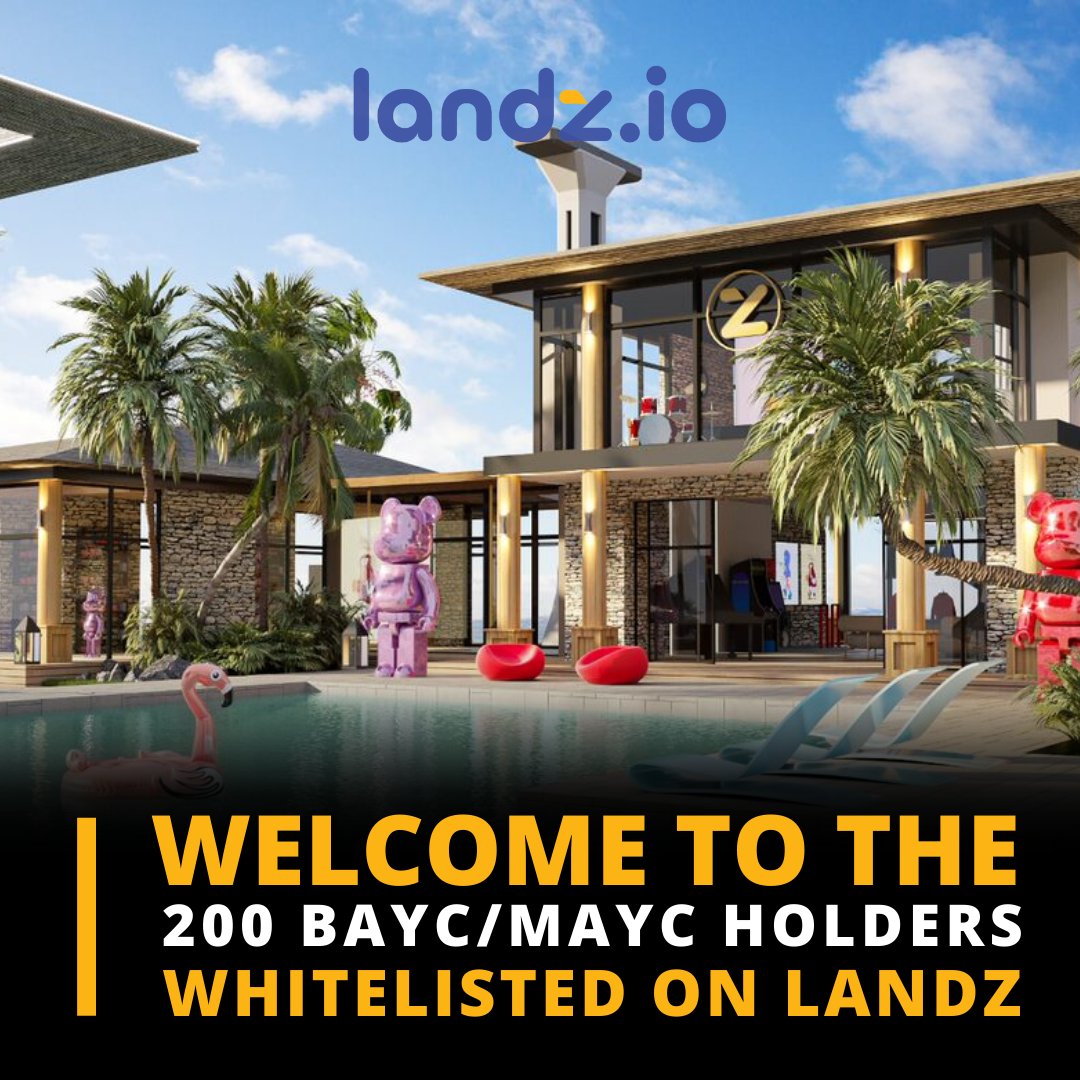 landz_nft's tweet photo. Landz would like to welcome the 200 BAYC/MAYC holders that just got whitelisted through the BAYC/MAYC alpha groups!🚀

This partnership represents the first of many partnerships currently in the work with other blue-chip NFT projects and other major players in the industry.🔥 https://t.co/lVyyw2SAp9