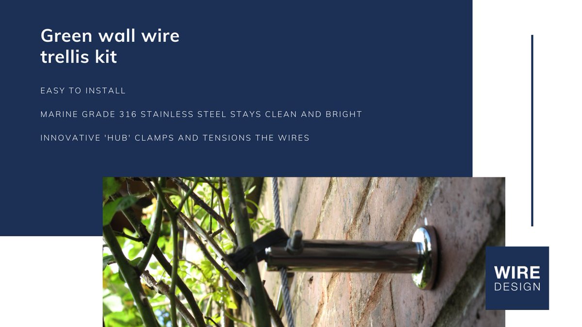WireDesignUK's tweet photo. ⬆️ Going UP! Make the most of the vertical space in your garden and install a green wall - there are plenty of attractive and quick-growing climbers you can plant! 🌱 

#gardendesign #greenwall #stainlesssteel #wiredesign https://t.co/yQAGoMvklM