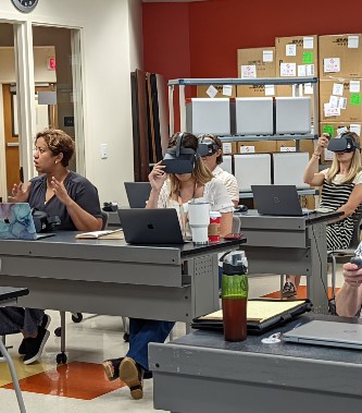 Working with secondary librarians and teachers on integrating VR. We saw Germany, Spain, and the Eiffel Tower, completed science experiments and went back in time for historical events. Great discussion on the impact of instruction with a focus on learning first.<a href="/WestChesterASD/">West Chester Area SD</a>