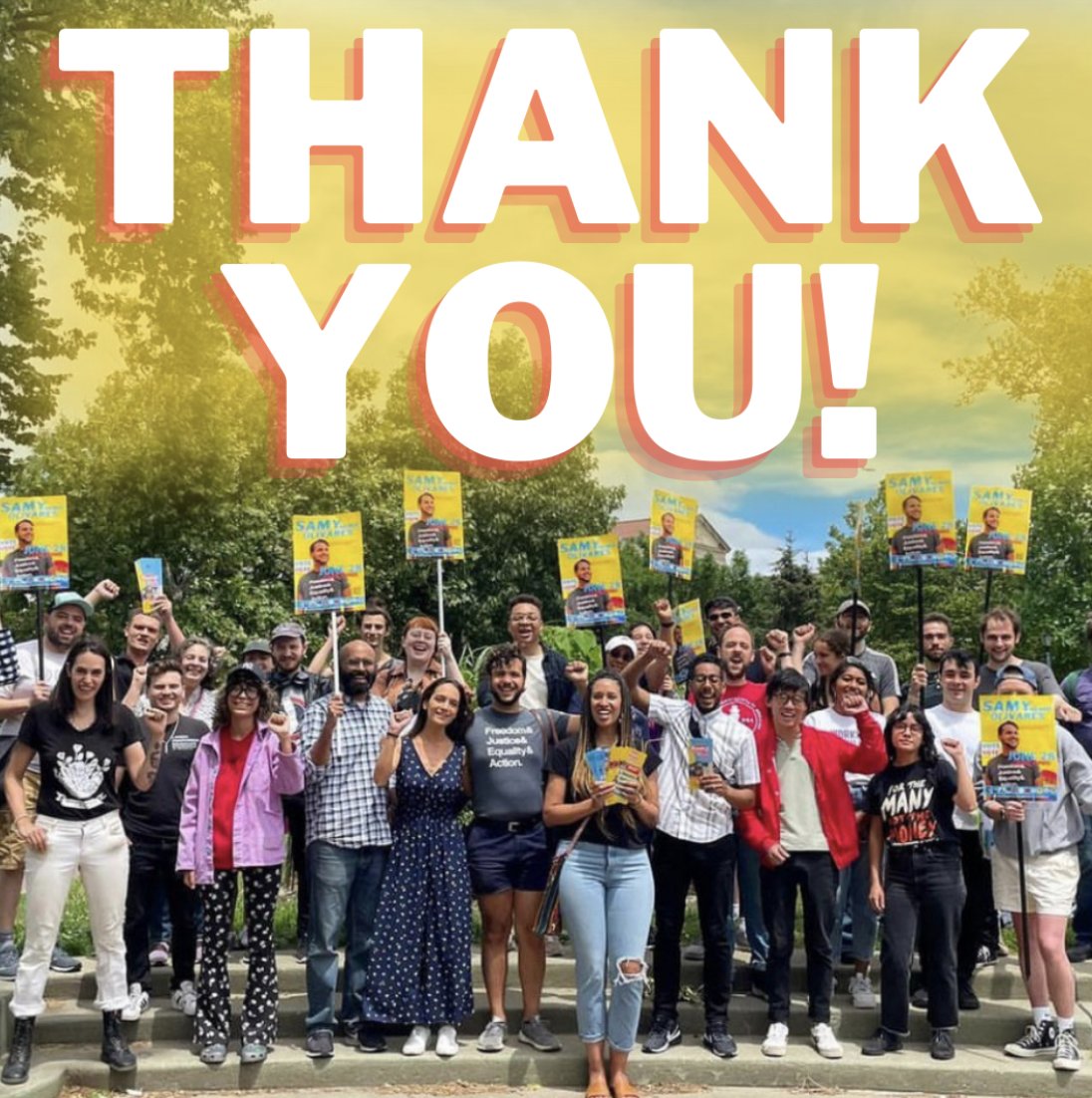 Samynemir's tweet photo. UPDATE: Now that every vote has been counted in our race, we are conceding the race for Assembly D54. Our campaign reached 48% of the vote but fell short 266 votes against the incumbent.
 
While we didn’t reach our electoral goal, we are so proud of what we accomplished together. https://t.co/RLtzoQj8XQ