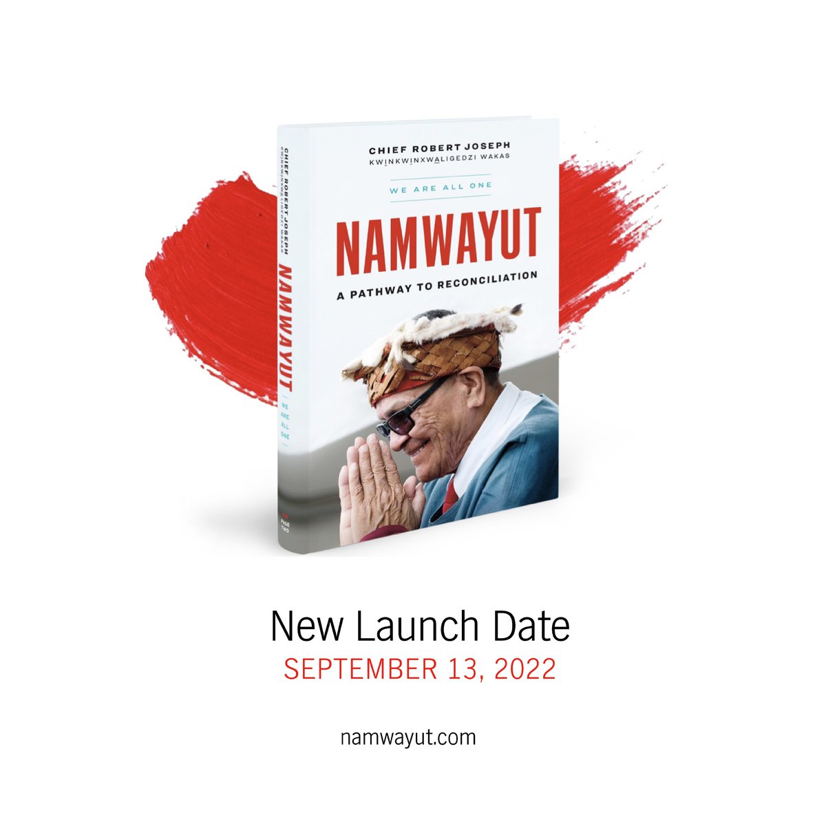 ChiefRobert15's tweet photo. UPDATE: The launch date for my book "Namwayut - A Pathway to Reconciliation" has changed. It will now be on September 13, 2022.

Click the link below to pre-order now!

https://t.co/GlJkqYF4OY

@Rec_Can @indigo

#Namwayut #Reconciliation #ReconciliationCanada #Newbook https://t.co/utvyS82w3g