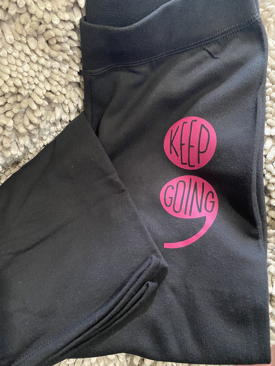 KanbCreations's tweet photo. Get you a pair of these awesome Semi Colon sweatpants to remind yourself every time you wear them that you are enough before they are gone. Available in Sm-Xlg  $20 plus shipping (local pickup/delivery available) Email us today to order at KanB.creations@yahoo.com https://t.co/2Qdu2QRcrW
