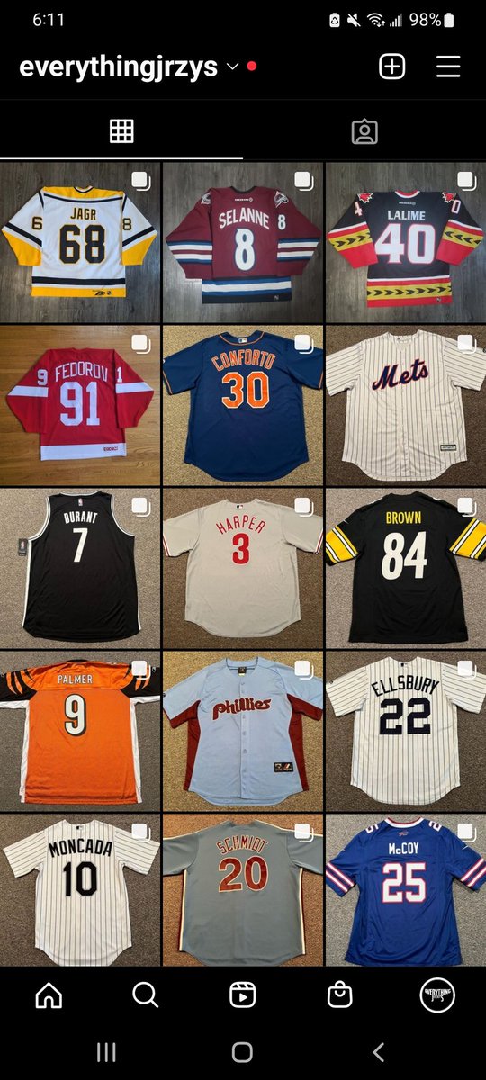 PVJerseys's tweet photo. Twitter Jersey selling thread.

Post jerseys you want to sell in this thread with pics front/back, size, &amp; price. Posts w/o prices will be hidden.

BEWARE of scams, they're at all time high. Ask references &amp; use PayPal G&amp;S is my advice.

AND follow @everythingjrzys on Instagram!! https://t.co/hthI3RNbg7
