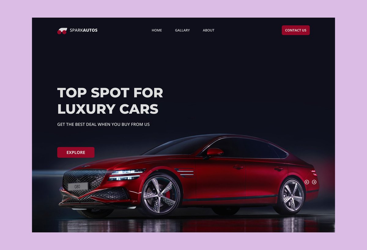 Hero section for a car mart