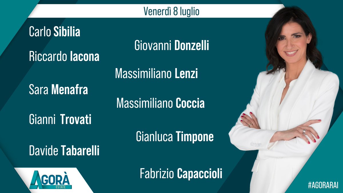 Ecco gli ospiti di <a href="/GiorgiaRomb/">Giorgia Rombolà</a> per domani ad #AgoraEstate. Vi aspettiamo dalle 8.00 su <a href="/RaiTre/">Rai3</a> #agorarai
